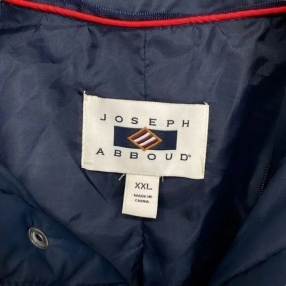 Joseph Abboud Navy Quilted Car Coat Jacket